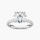 Classic Round Cut Engagement Ring With Hidden Halo