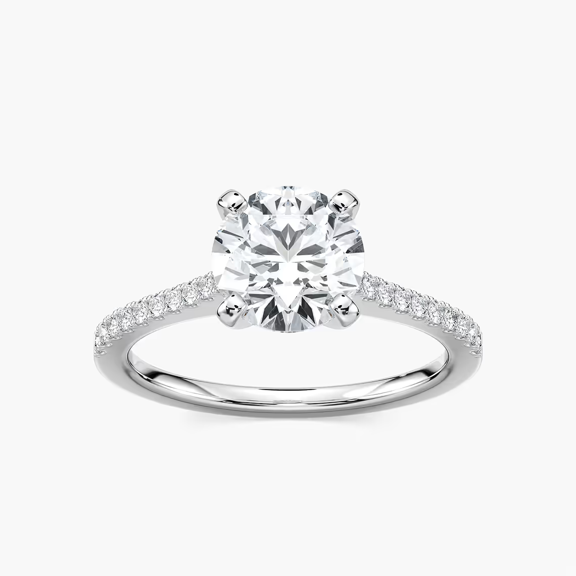 Pavé Set Round Cut Engagement Ring