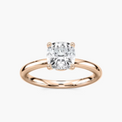 Delicate Four-Prong Cushion Cut Solitaire Engagement Ring