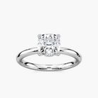 Delicate Four-Prong Cushion Cut Solitaire Engagement Ring
