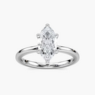 Delicate Four-Prong Marquise Cut Solitaire Engagement Ring