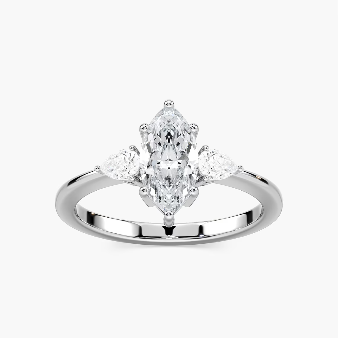 Marquise Cut Three Stone Engagement Ring