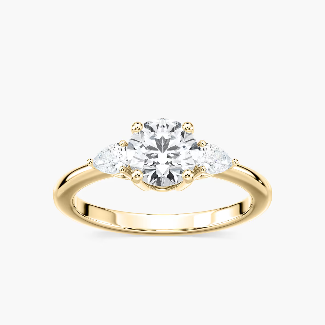 Round Cut Three Stone Engagement Ring