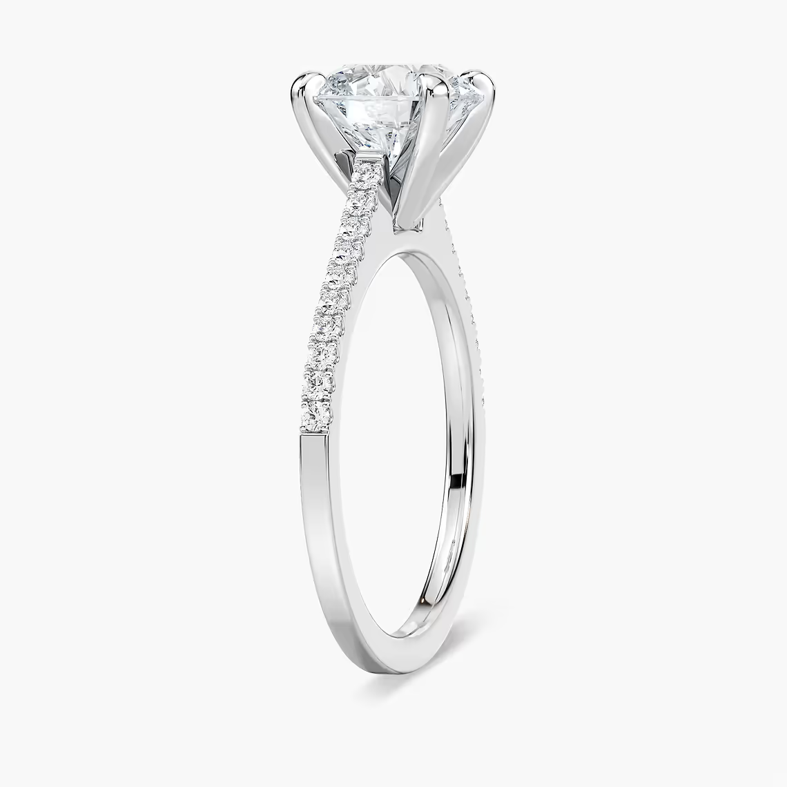 Pavé Set Round Cut Engagement Ring