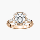 Vintage Round Cut Halo Engagement Ring