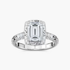 Vintage Emerald Cut Halo Engagement Ring