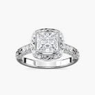 Vintage Princess Cut Halo Engagement Ring