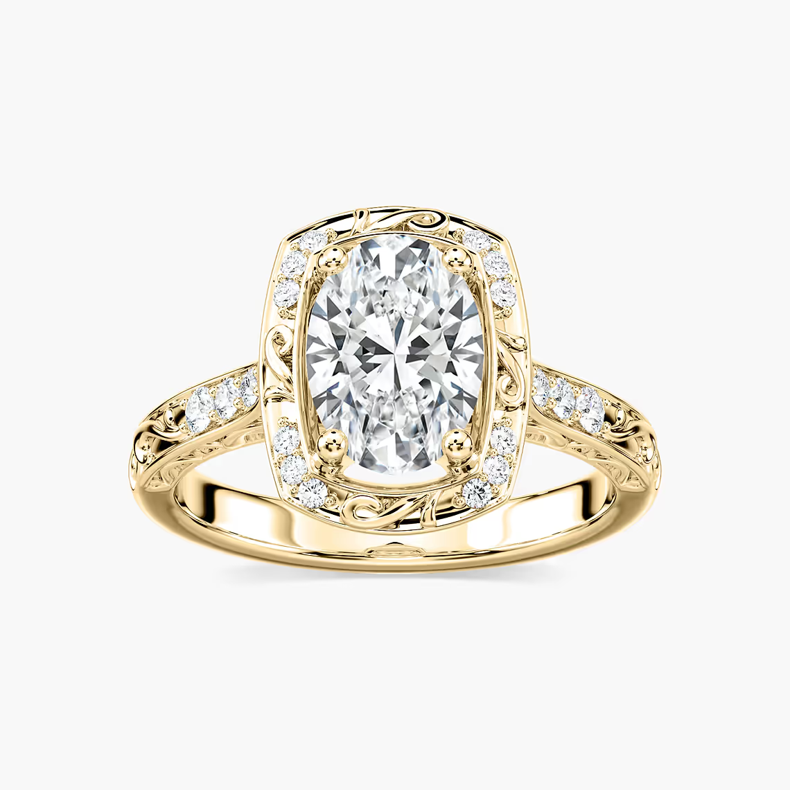 Vintage Oval Shaped Engagement Ring