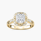 Vintage Princess Cut Halo Engagement Ring