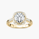 Vintage Round Cut Halo Engagement Ring