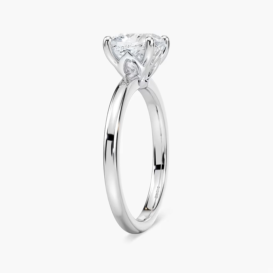 Delicate Four-Prong Cushion Cut Solitaire Engagement Ring