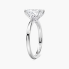 Delicate Four-Prong Emerald Cut Solitaire Engagement Ring