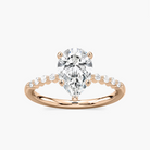 Pear Shaped Shared Prong Side Stone Engagement Ring