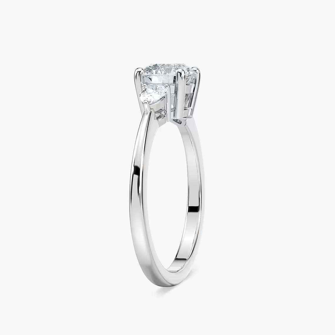 Round Cut Three Stone Engagement Ring