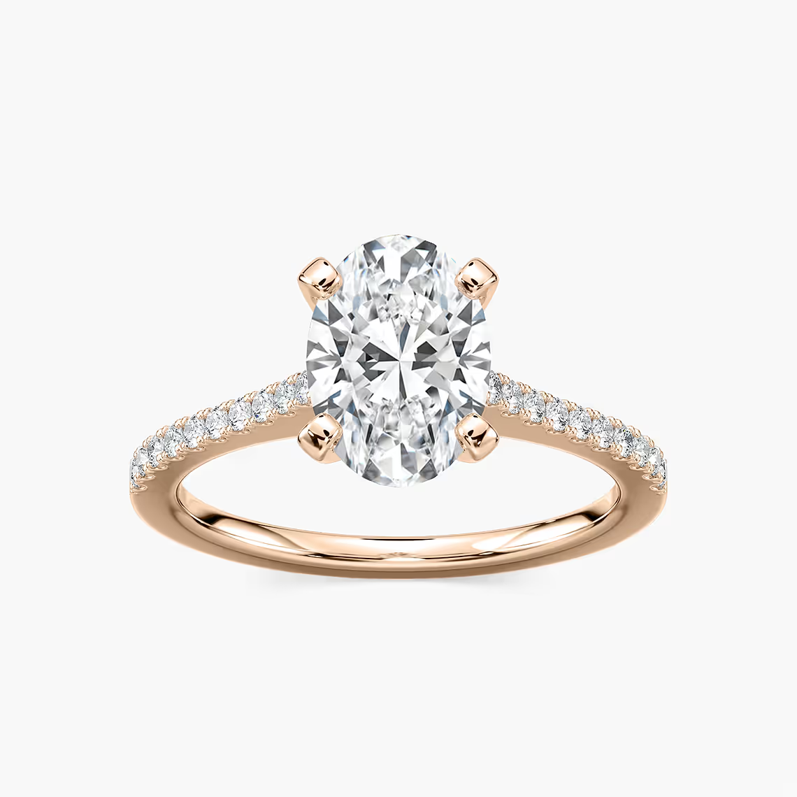 Pavé Set Oval Cut Engagement Ring