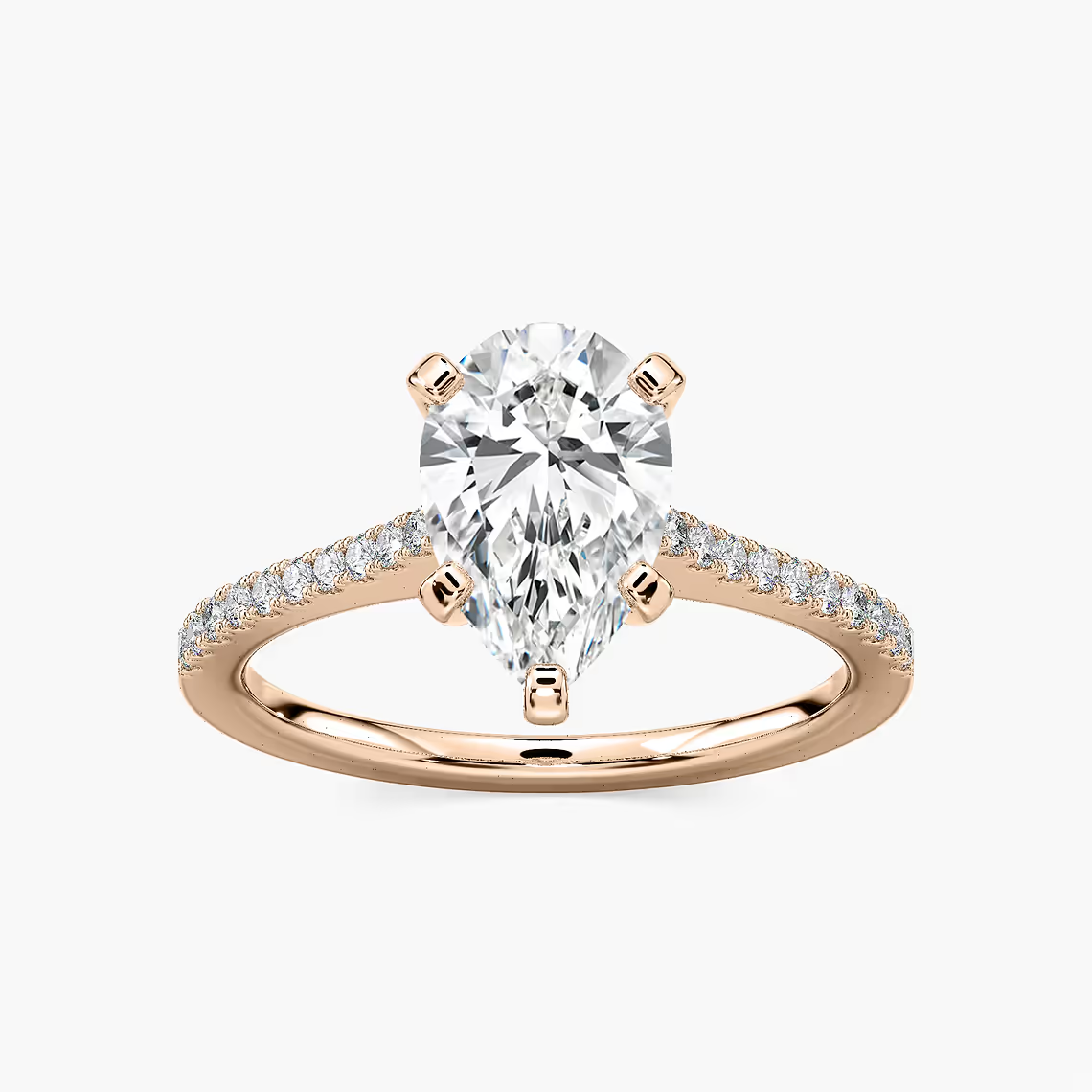 Pavé Set Pear Cut Engagement Ring