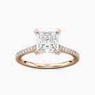 Pavé Set Princess Cut Engagement Ring