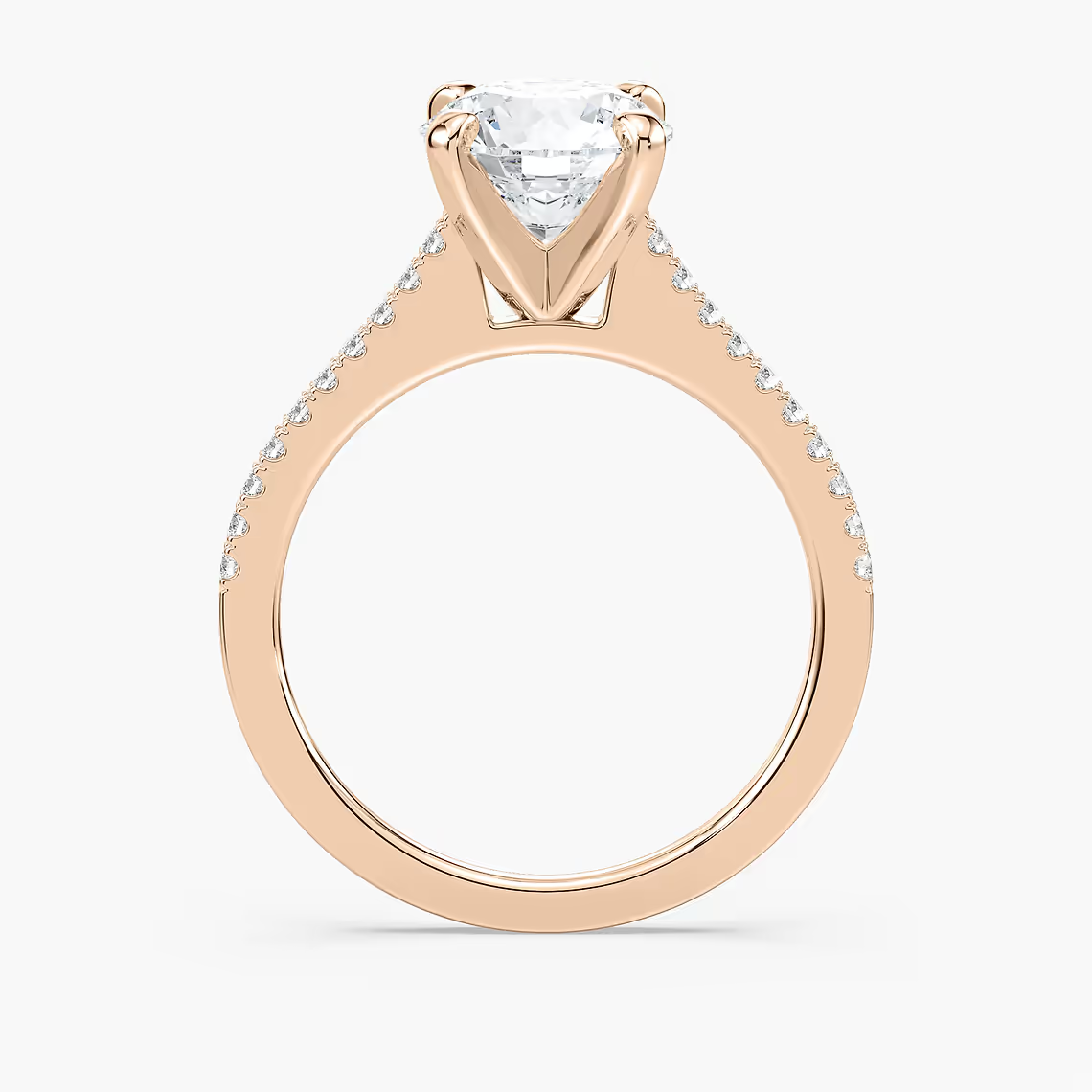 Pavé Set Round Cut Engagement Ring