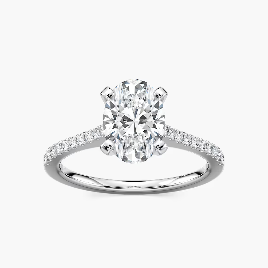 Pavé Set Oval Cut Engagement Ring