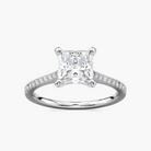 Pavé Set Princess Cut Engagement Ring