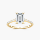 Pavé Set Emerald Cut Engagement Ring