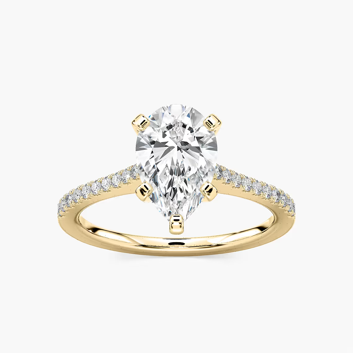 Pavé Set Pear Cut Engagement Ring