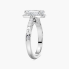 Vintage Emerald Cut Halo Engagement Ring