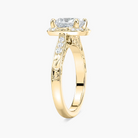 Vintage Princess Cut Halo Engagement Ring