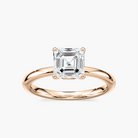 Delicate Four-Prong Asscher Cut Solitaire Engagement Ring