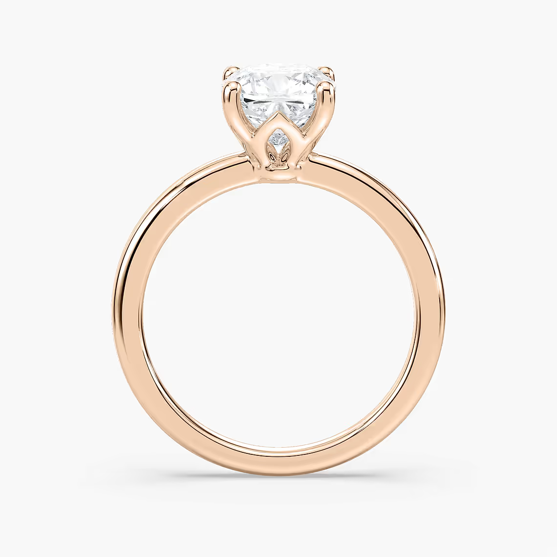 Delicate Four-Prong Cushion Cut Solitaire Engagement Ring
