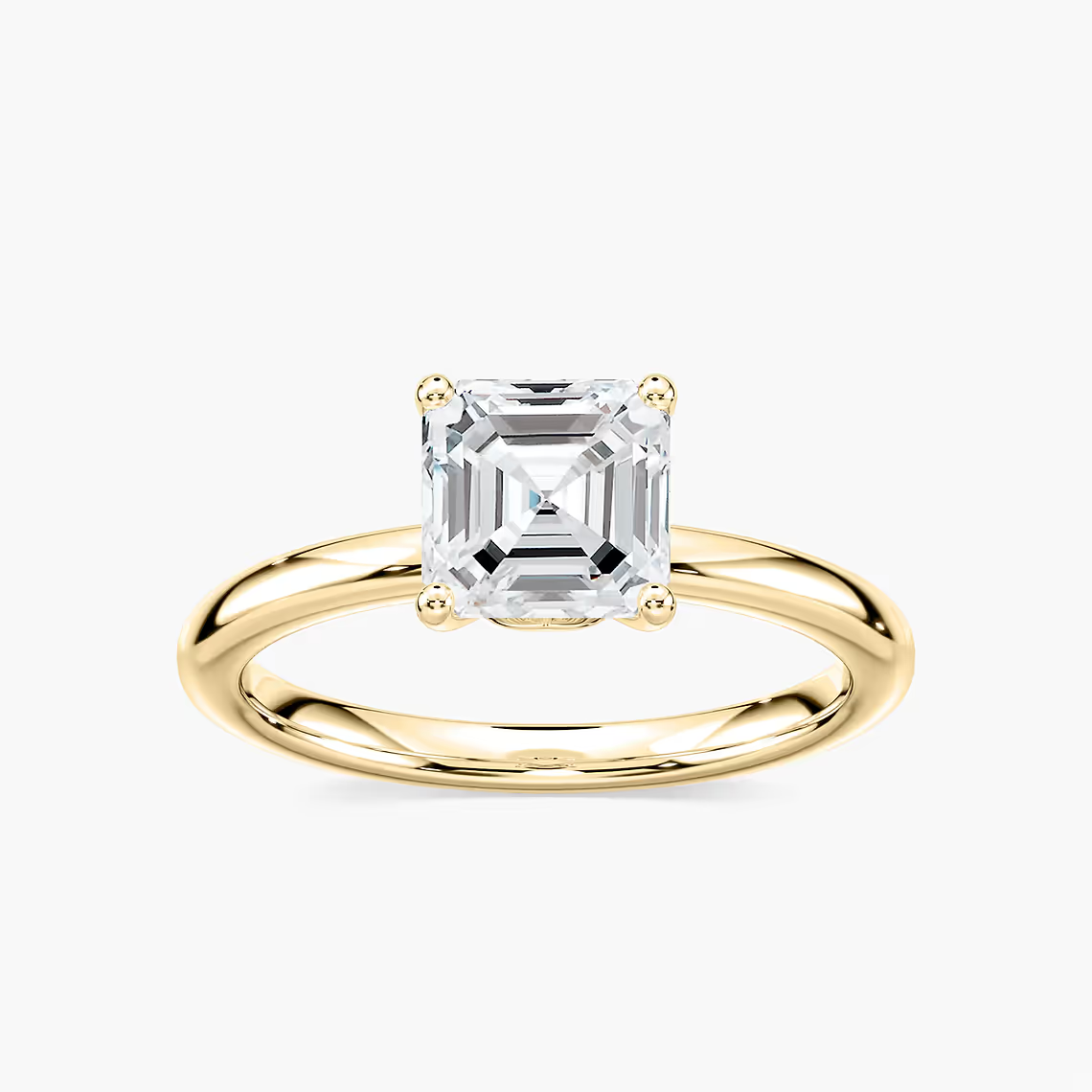Delicate Four-Prong Asscher Cut Solitaire Engagement Ring