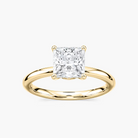 Delicate Four-Prong Princess Cut Solitaire Engagement Ring