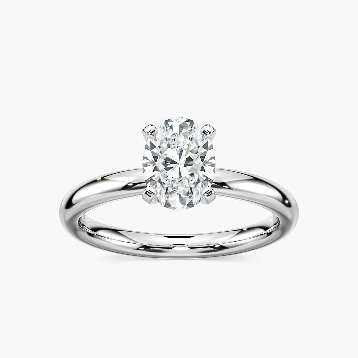 Four-Prong Oval Solitaire Engagement Ring