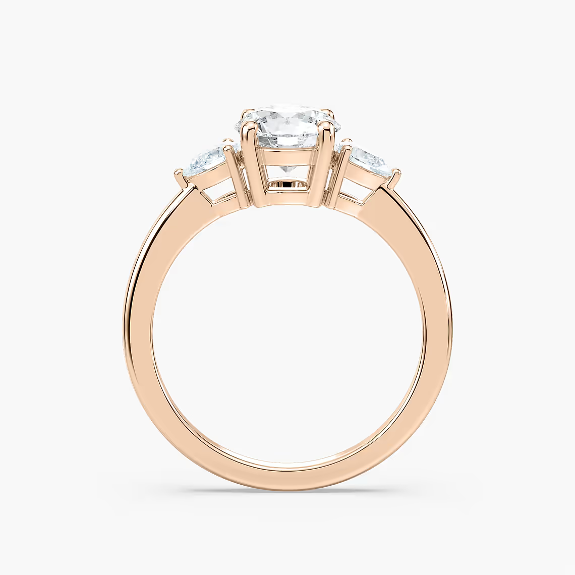Round Cut Three Stone Engagement Ring