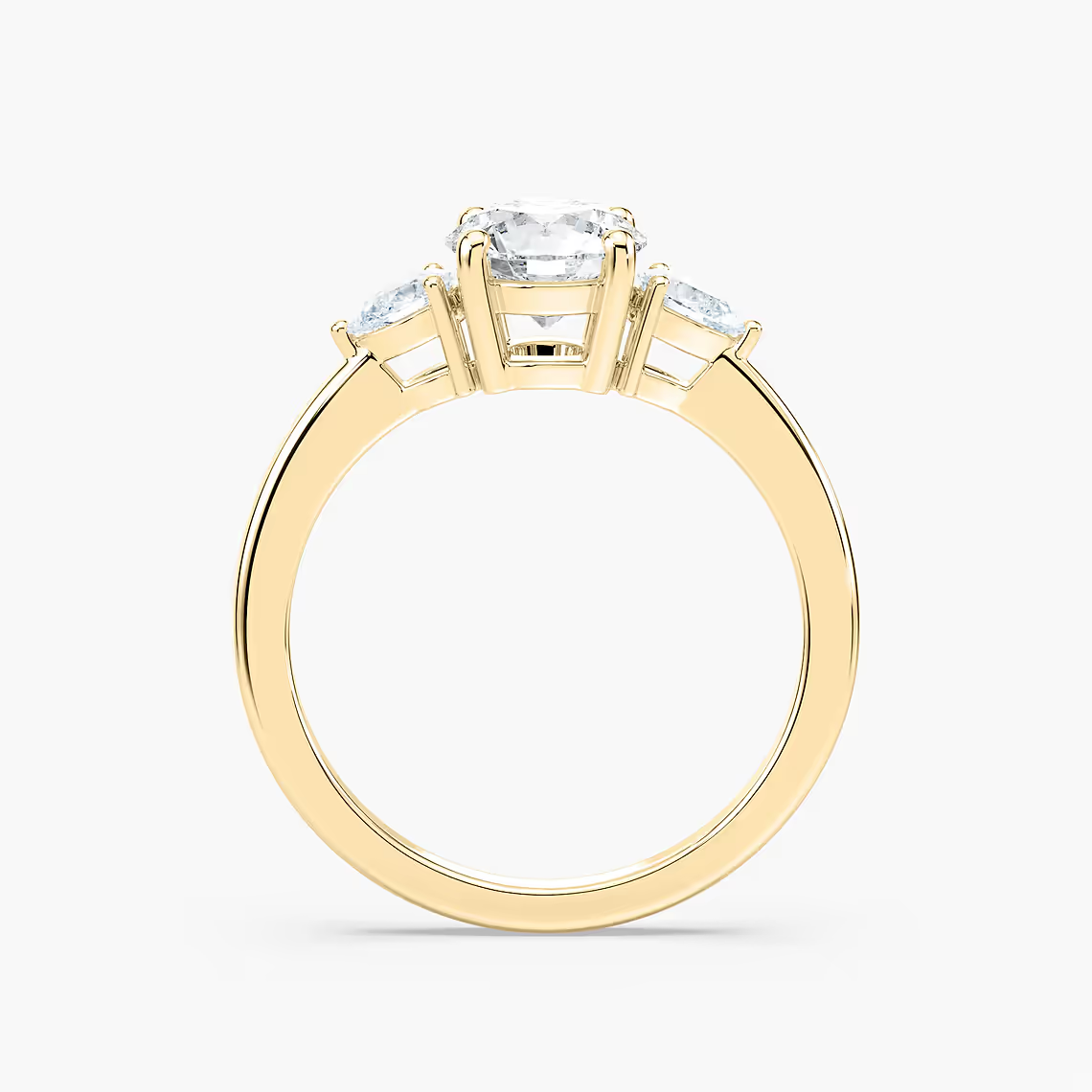 Round Cut Three Stone Engagement Ring