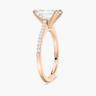 Pavé Set Emerald Cut Engagement Ring