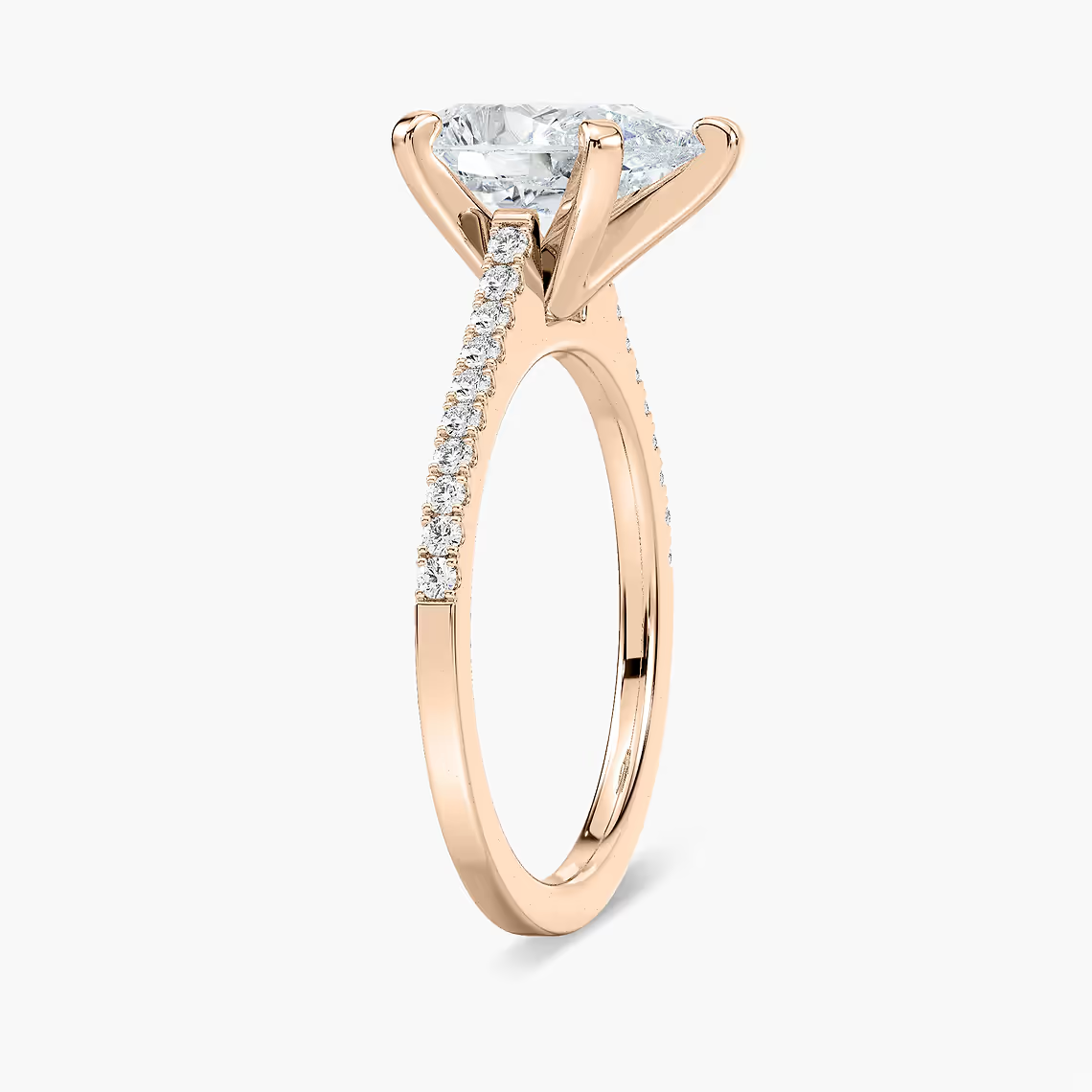 Pavé Set Pear Cut Engagement Ring