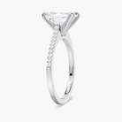 Pavé Set Emerald Cut Engagement Ring