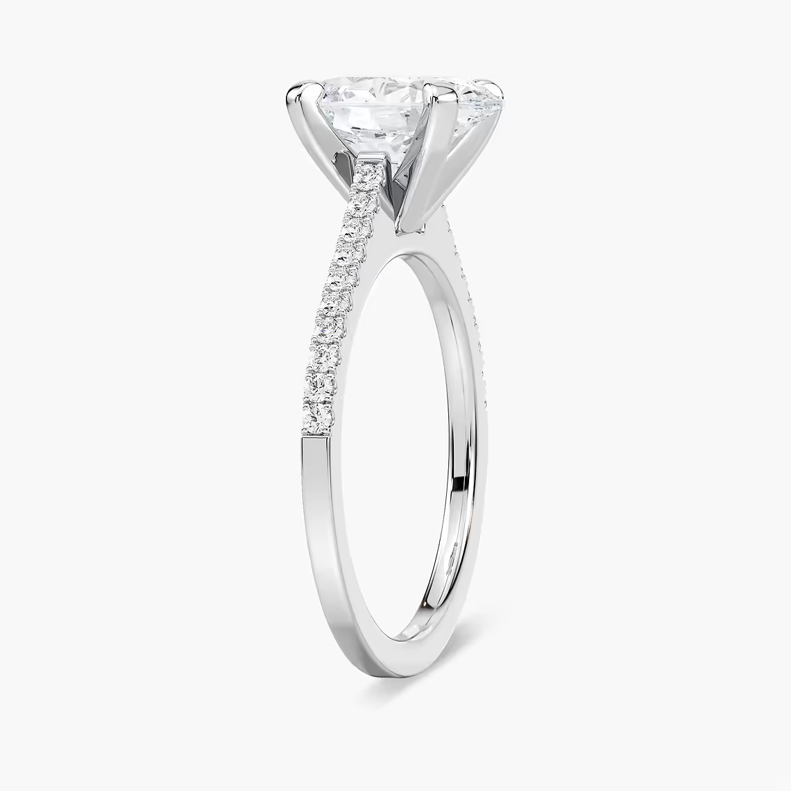 Pavé Set Oval Cut Engagement Ring