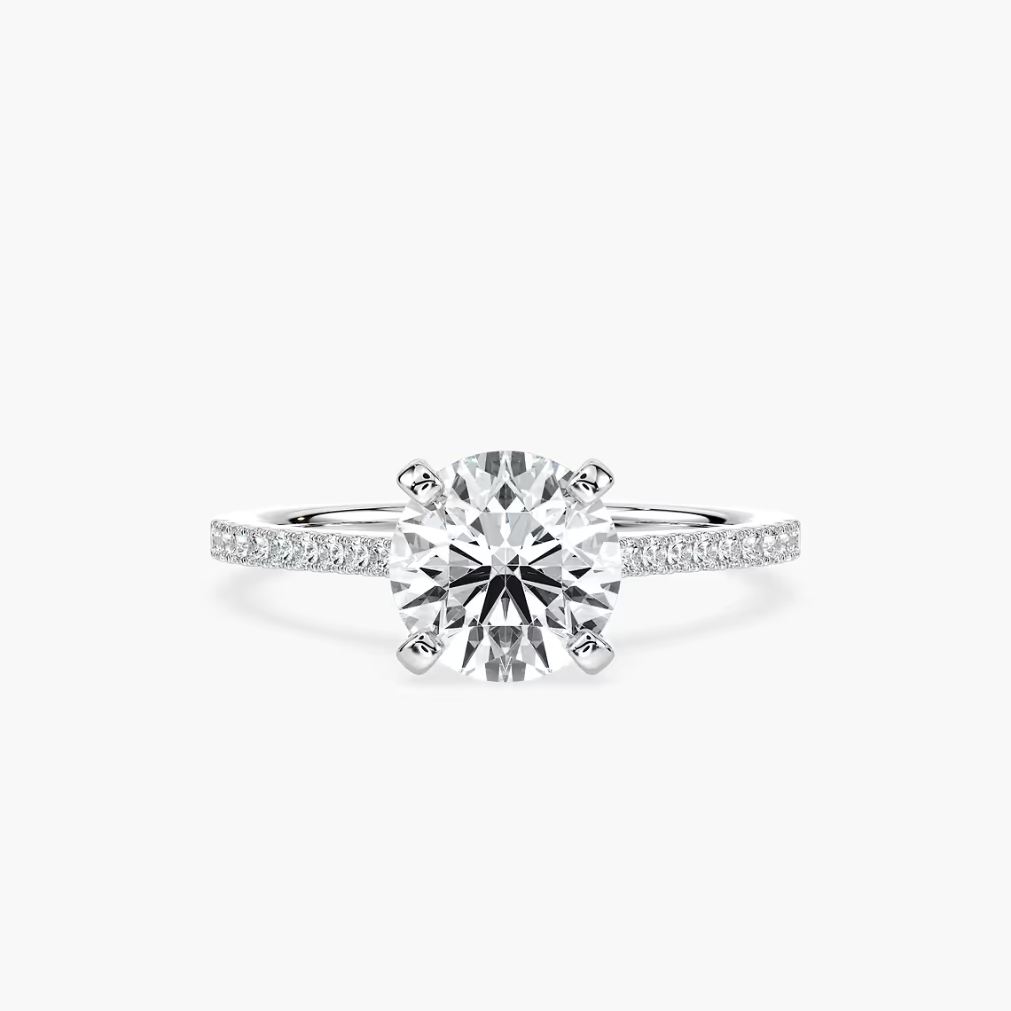 Pavé Set Round Cut Engagement Ring