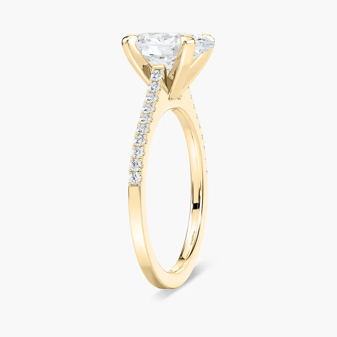 Pavé Set Oval Cut Engagement Ring