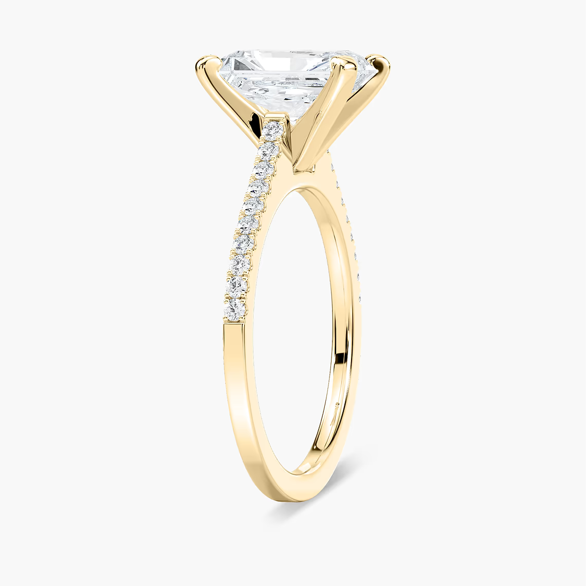 Pavé Set Radiant Cut Engagement Ring