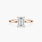Delicate Four-Prong Emerald Cut Solitaire Engagement Ring