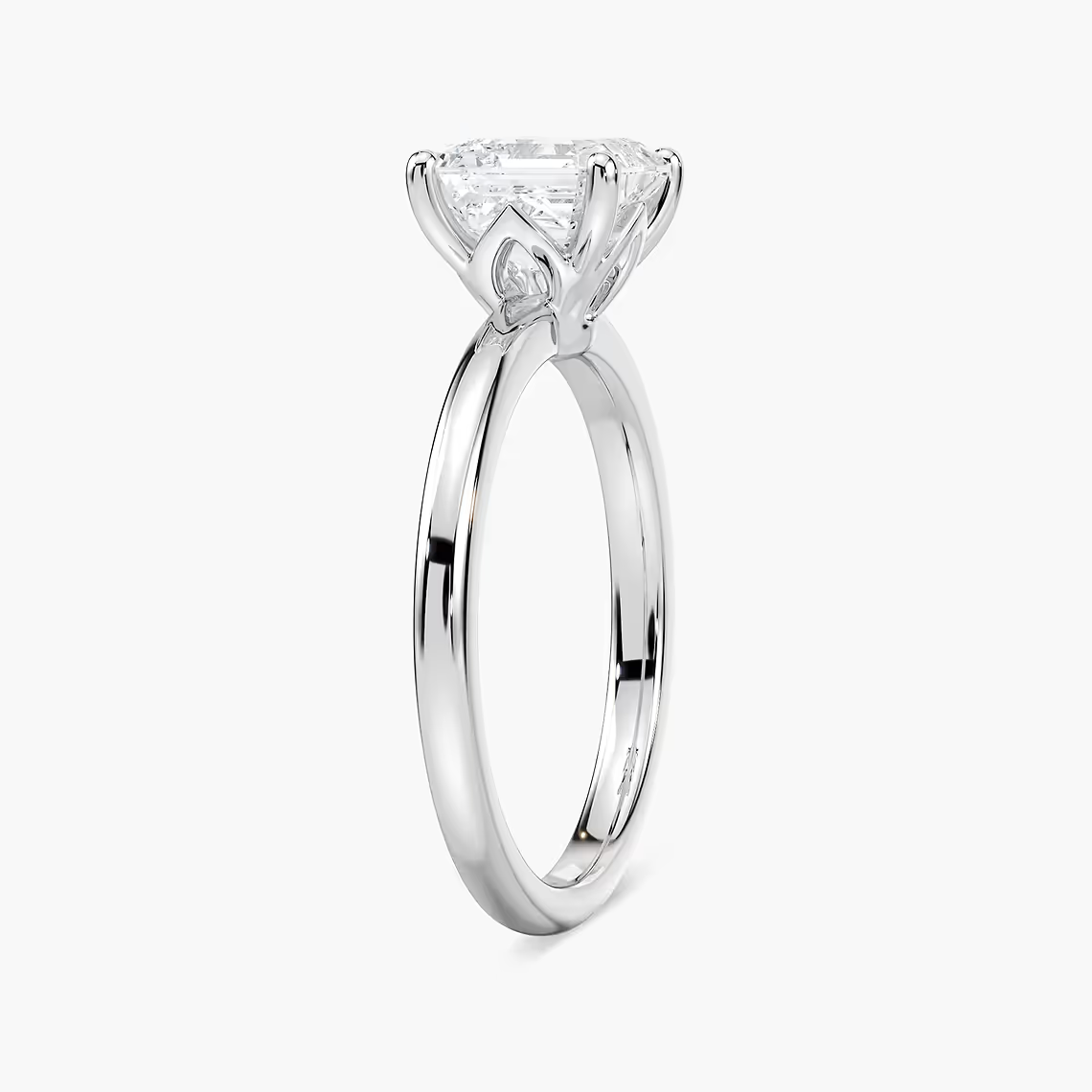Delicate Four-Prong Asscher Cut Solitaire Engagement Ring
