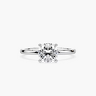 Delicate Four-Prong Cushion Cut Solitaire Engagement Ring