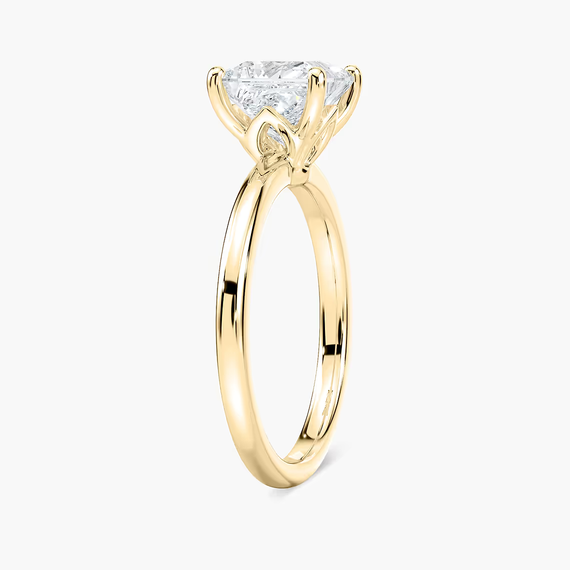 Delicate Four-Prong Princess Cut Solitaire Engagement Ring