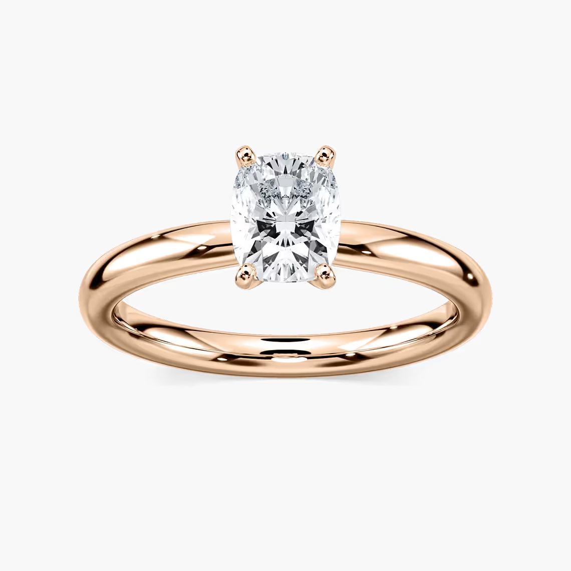 Four-Prong Cushion Solitaire Engagement Ring