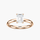 Four-Prong Emerald Cut Solitaire Engagement Ring