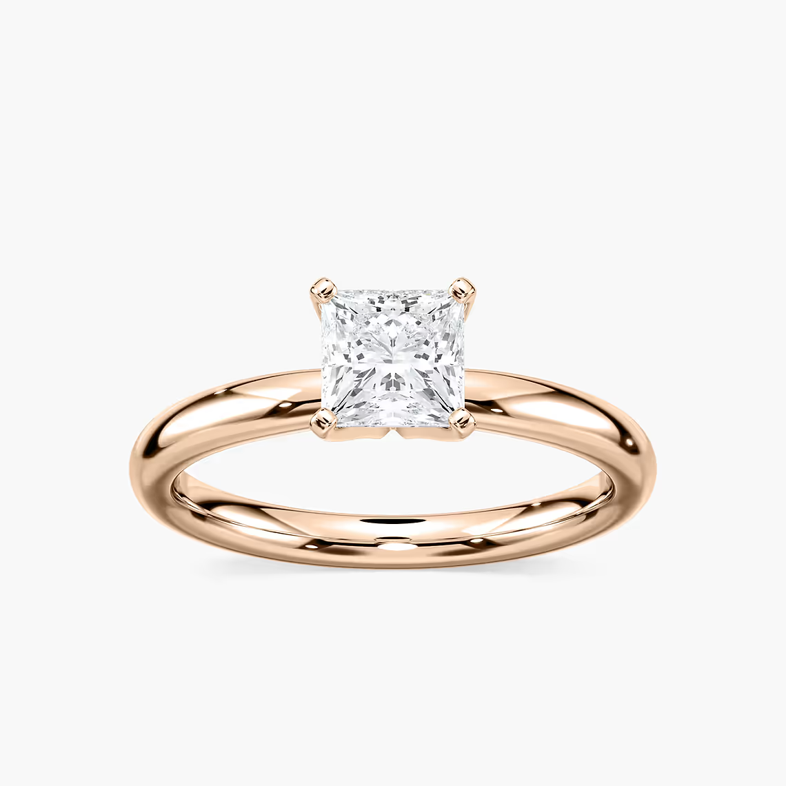 Four-Prong Princess Cut Solitaire Engagement Ring