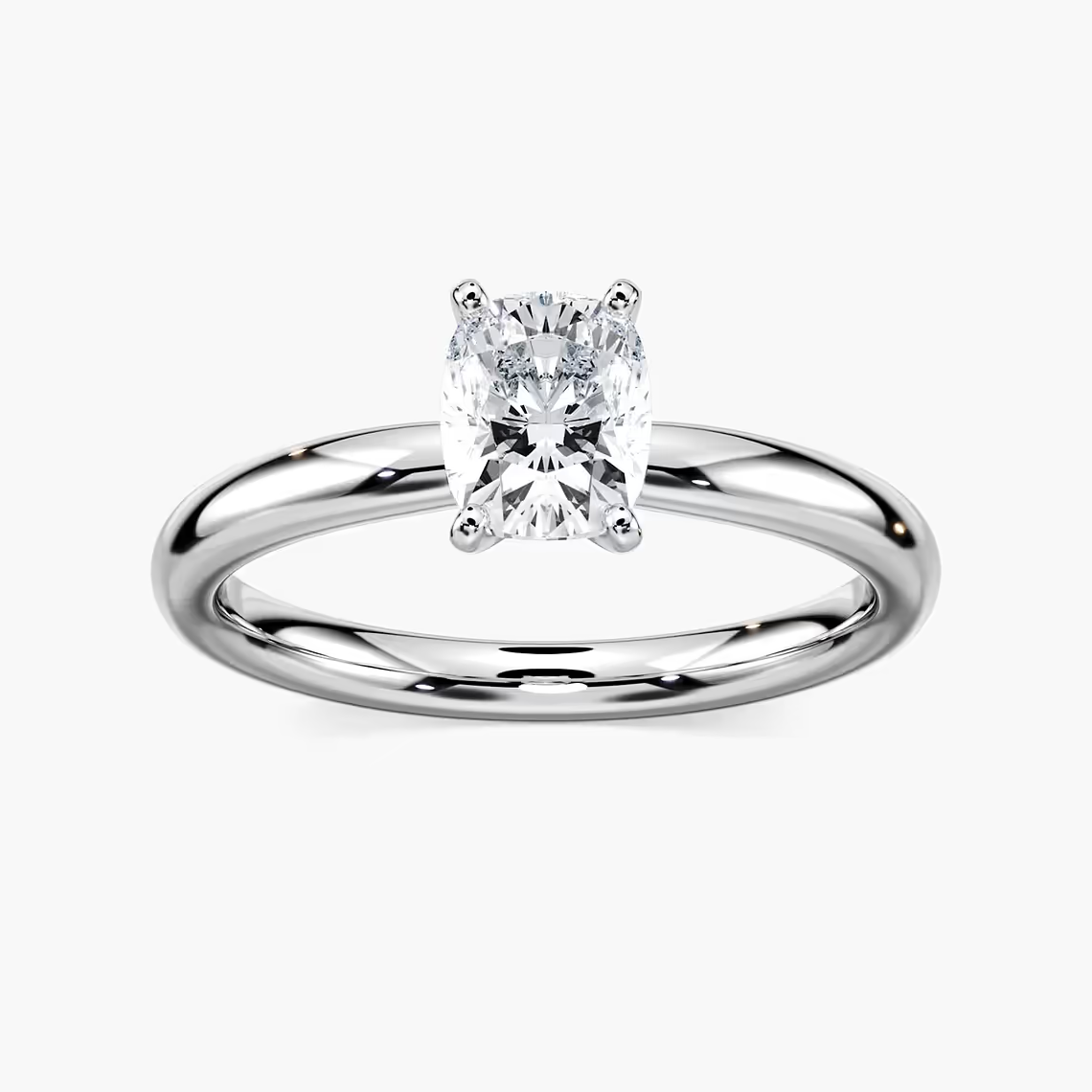 Four-Prong Cushion Solitaire Engagement Ring